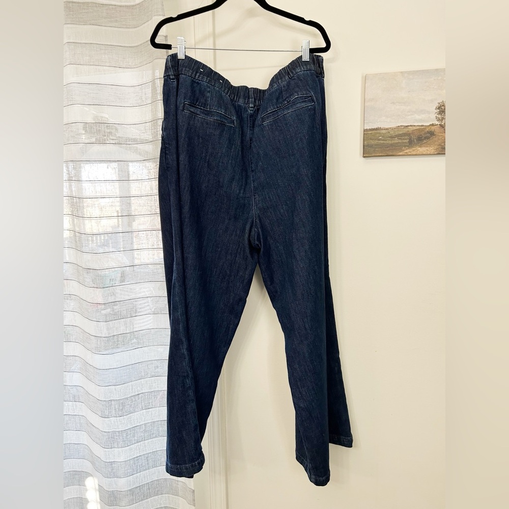American Eagle Outfitters Dark Blue Wide Leg Jeans - Picture 2 of 5